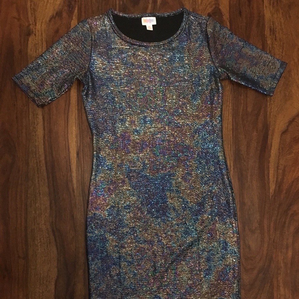 LuLaRoe multi color metallic dress